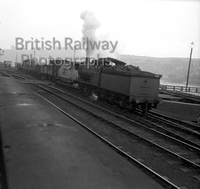 Larger Negative BR British Railways Steam Loco 65849 Class J27 at Whitby 1950's