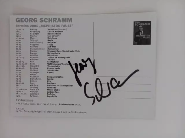 Georg Schramm - Kabarettist - original Autogramm - ca. 15x10cm - Autogrammkarte 2