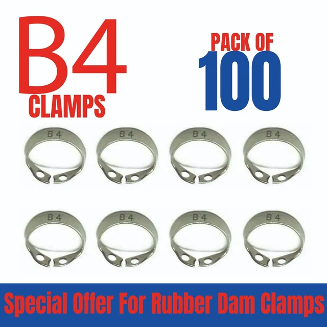 Dental Rubber Dam Clamps B4 100 Pcs Endodontic Clamp Surgical Instruments