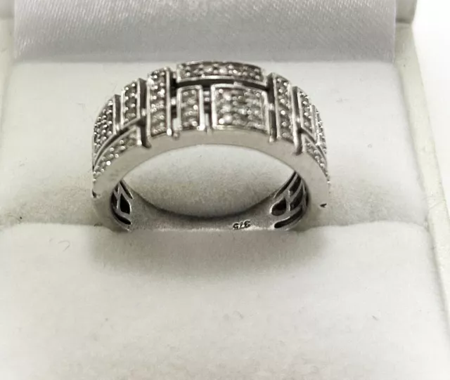 Designer Inspired 9k White Gold .70ct Diamond Ring