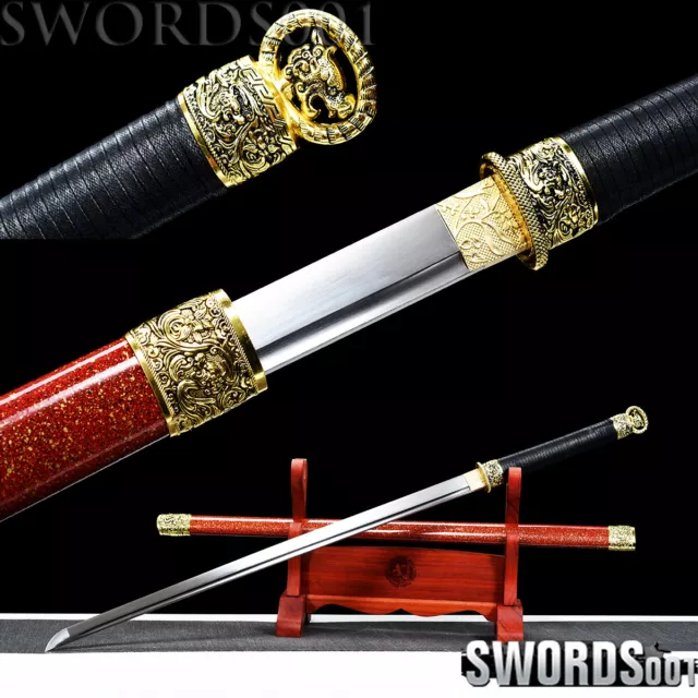 RING-POMMEL DAO CHINESE Tang Dynasty Sword spring steel blade golden ...