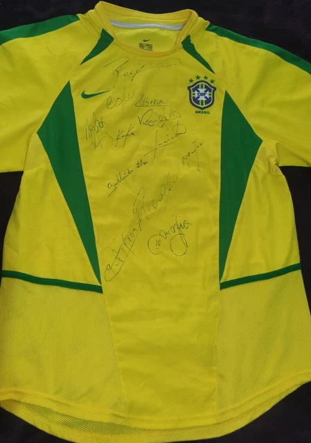 Maillot Brésil 2002 Signé - Sélection Brésilienne - Nike - Occasion