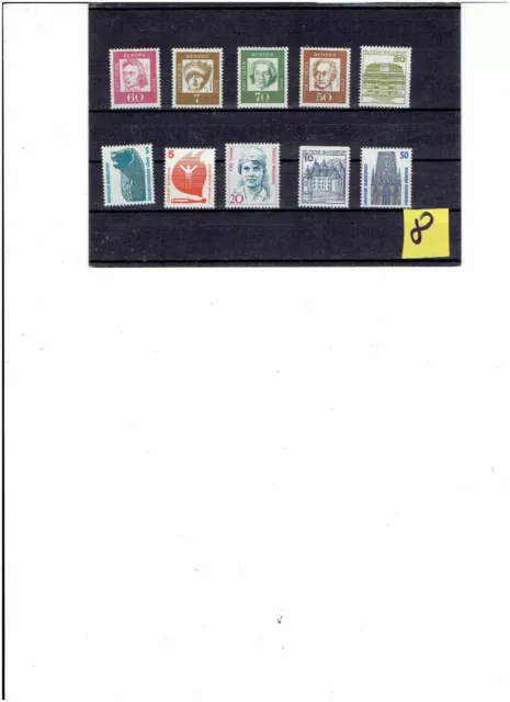 BUND : 10 versch. postfrische DS- Marken / 8