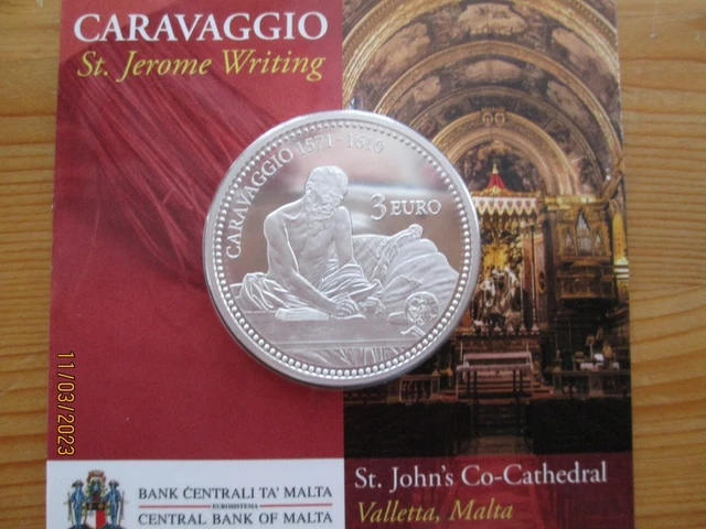 Malta - 3 Euro 2022 Caravaggio unzirkuliert Coincard