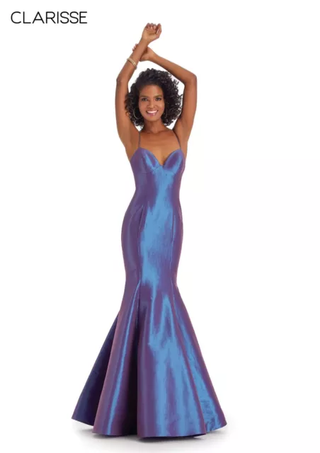 PROM CLARISSE NWT Shimmer taffeta mermaid evening gown with sweetheart ...