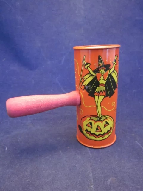 KIRCHHOF Halloween Tin Cylinder Rattle Noisemaker Sexy Witch Pumpkin BlackCatBat