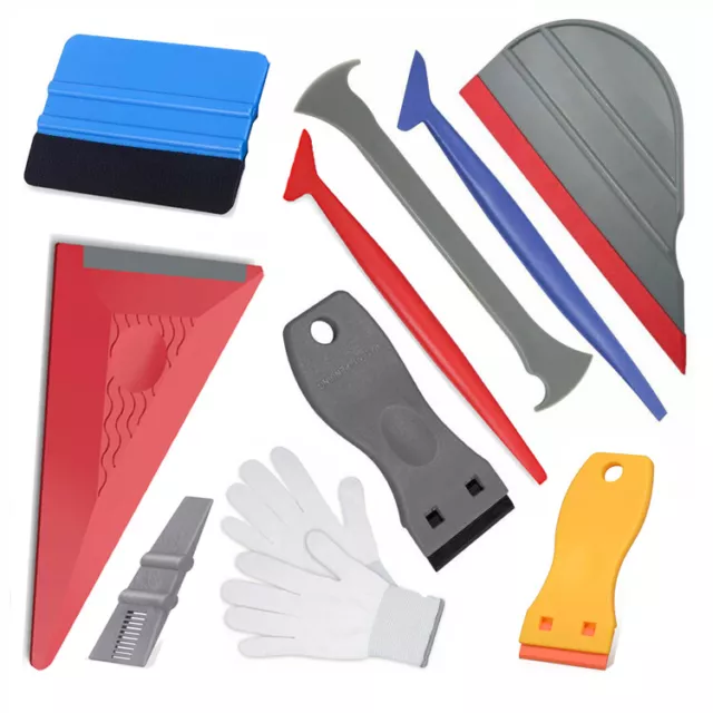 10In1 Vinyl Film Wrap Car Installation Tools Gasket Tuck Squeegee Gloves Cleaner