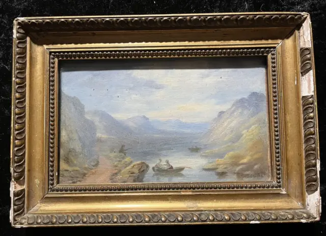 Antique 19th Century Oil on Card-Highland-Loch Goil-James Brash Miller-Scotland