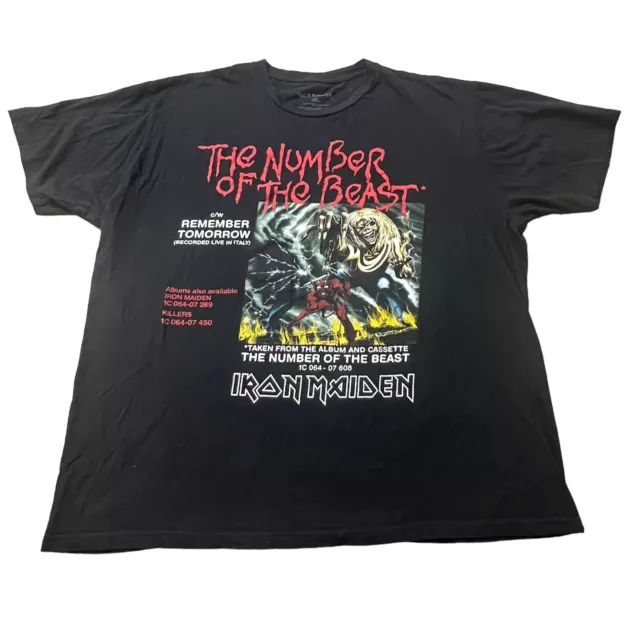 80s Iron Maiden Band T-Shirt Men 2XL Rock Heavy Metal Music Number Of The Beast