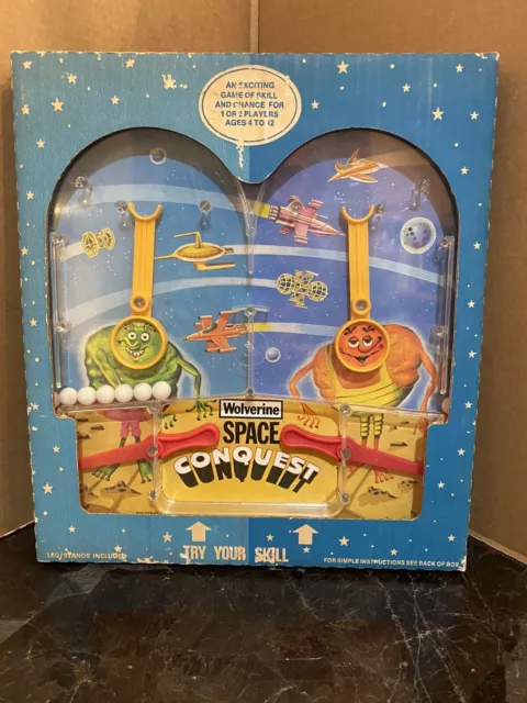 VTG WOLVERINE TOY PINBALL GAME SPACE CONQUEST NEW IN BOX OLD STORE STOCK 1960’s