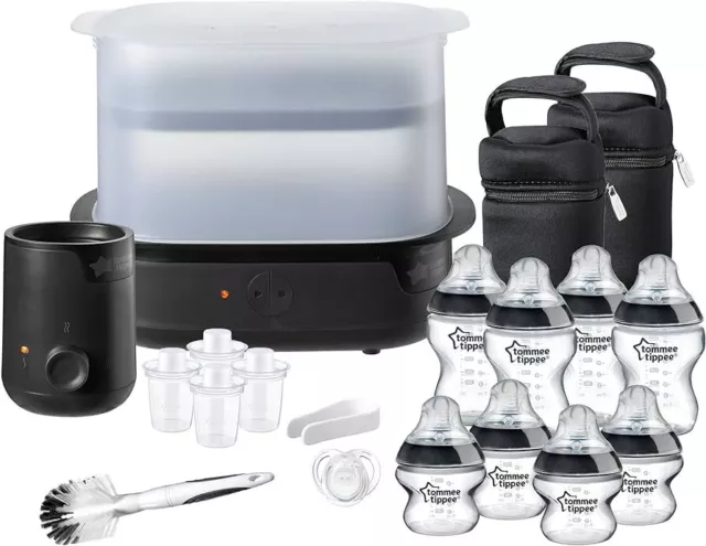 Tommee Tippee Ultimate Formula Feeding Kit, Electric Steam Steriliser, Black