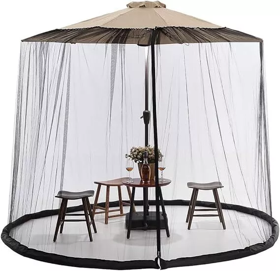 Umbrella Bug Screen Cover, Mosquito Insect Net Outdoor Patio Netting with Zipper