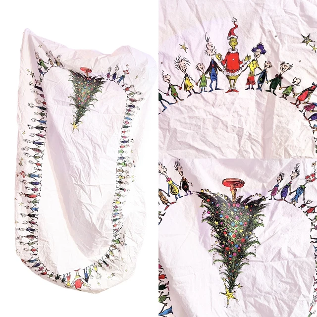 Pottery Barn Kids DR SEUSS GRINCH Picture Perfect Organic Crib Fitted Sheet