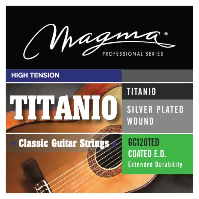 Magma Classical Guitar Strings High Tension Titanium Nylon COATED Silver Plated