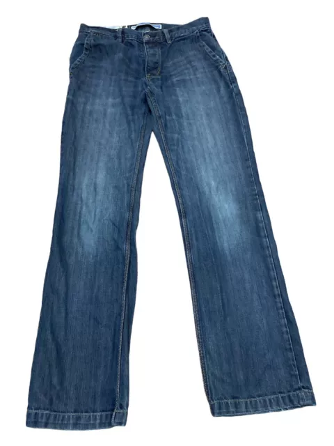 Gap Hayes Mens Blue Denim Medium Wash Straight Fit Jeans Size 32 x 34
