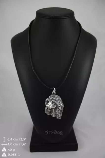 Afghan Hound, silver covered necklace, high qauality Art Dog