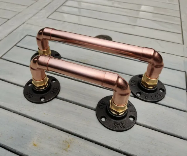 Poignées de tuyau en cuivre volumineux de conception industrielle/porte/tiroir (22 mm) 2