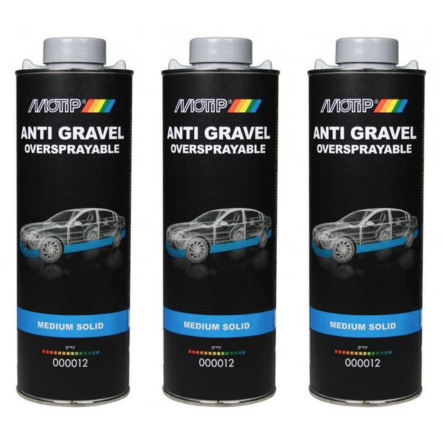 3 x Motip Steinschlagschutz grau überlackierbar 1000 ml 000012 Rostschutz