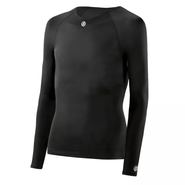 Skins Youth Dnamic Force Compression Long Sleeve Top - Black | GREAT BARGAIN