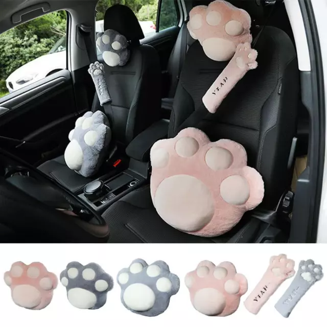 Grazioso cuscino collo peluche universale comodo poggiatesta auto artiglio gatto.