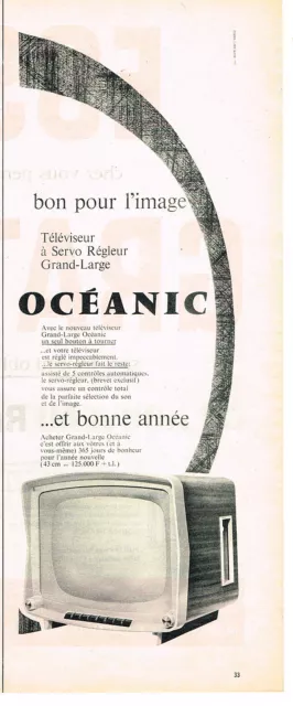 PUBLICITE ADVERTISING   1959    OCEANIC   téléviseur à servo régleur