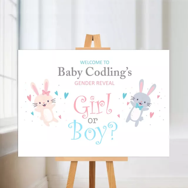 Gender Reveal Baby Personalised Welcome Sign Display Poster  Foam  Board Print