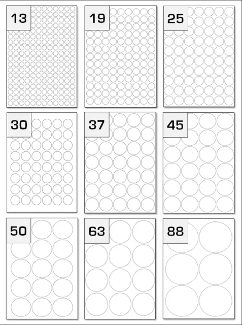 Circle Labels On A4 Sheets Round Labels Stickers for A4 Laser & Inkjet Printers