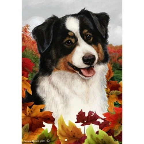 Fall Garden Flag (TB) - Tri Australian Shepherd 133531