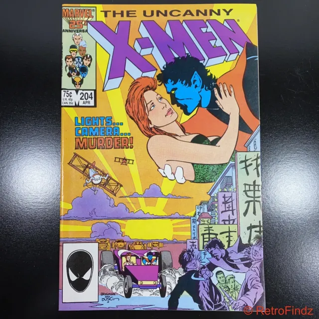 Uncanny X-Men #204 - 1986 Marvel Comic (Nightcrawler Solo Story) Chris Claremont