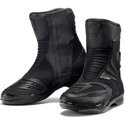 Black Pursuit WP Touring Motorcycle Boots Short Leather Mid Waterproof Motorbike