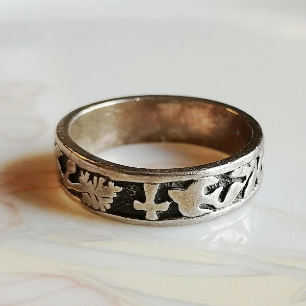 Bague Vintage En Argent Massif 925 - Taille 53/54, Design Charmant, Occasion