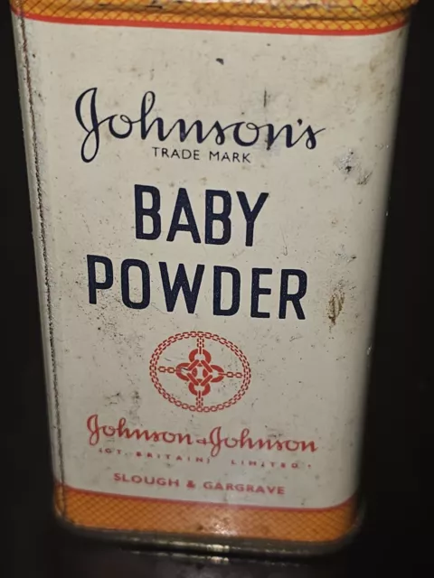 johnsons baby powder , Small Tin 1960s , Contents Intact 2