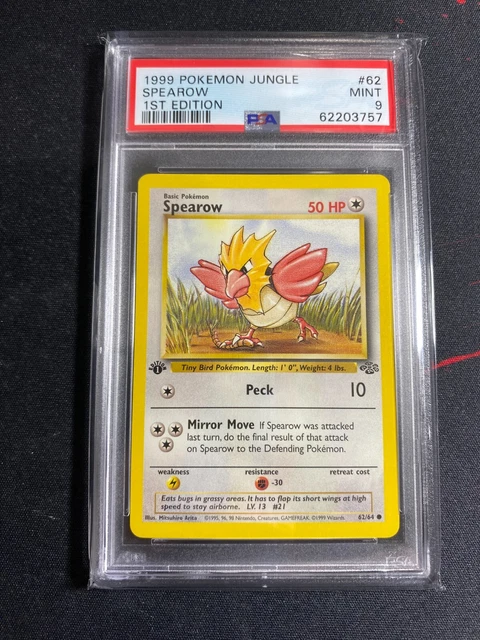 1999 Spearow 1st Edition #62 Jungle Pokemon Card MINT PSA 9