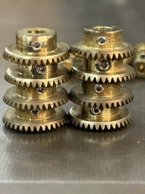1 Pair Boston Gear Brass G479-G&P Bevel Gear Set 48 Pitch 1/8" And 3/16" Bore