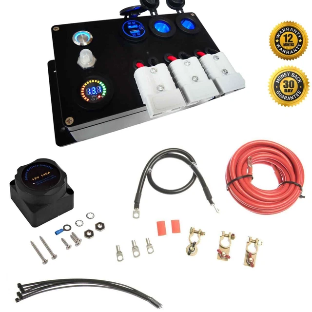 12 VOLT CONTROL Box 4WD Caravan USB + Dual Battery 140 Amp Smart System ...