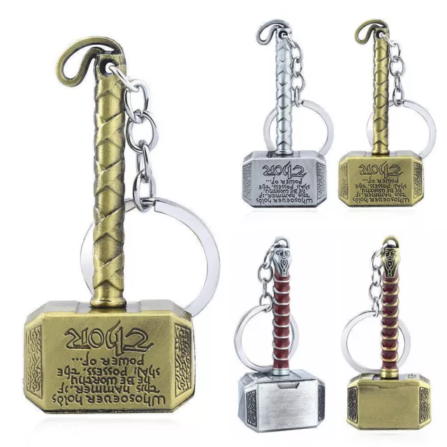 Marvel The Avengers Thor Thors Hammer Mjolnir Pewter Metal Key ring Key Chain﹤