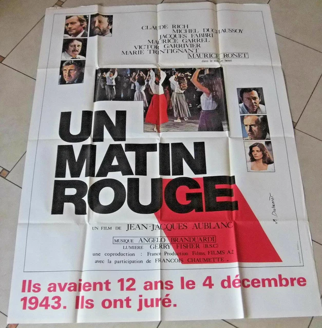 Affiche De Cinéma Originale - UN MATIN ROUGE - Année 1982 - 120 X 160 Cm