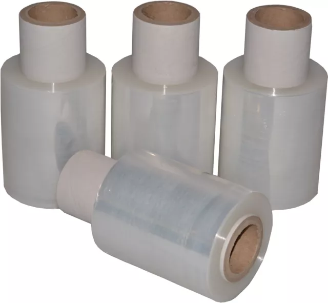 12 x Mini Rollen Stretchfolie Verpackungsfolie 23 my Transparent 150m