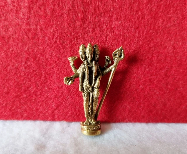 HINDUISM GOD TRIMURTI Statue Shiva Vishnu Brahma Lucky Worship Collect