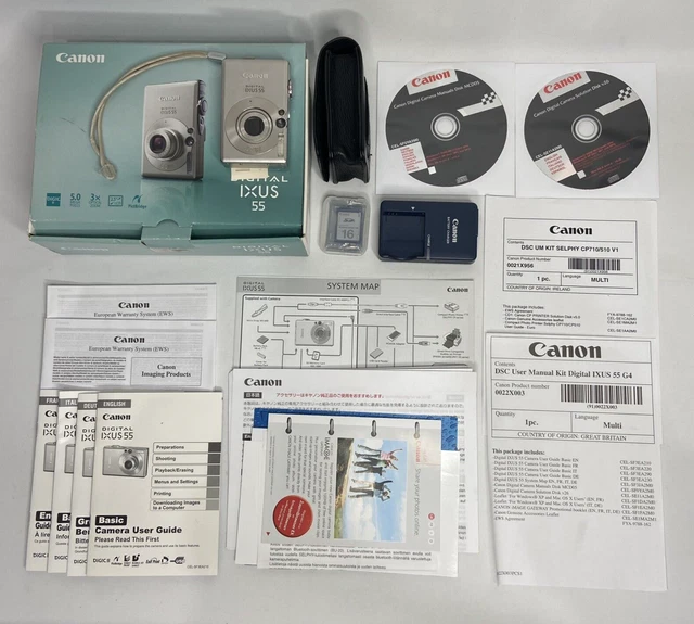 Genuine Canon Powershot Digital Ixus 55 Silver 5Mp Digital Camera - Boxed