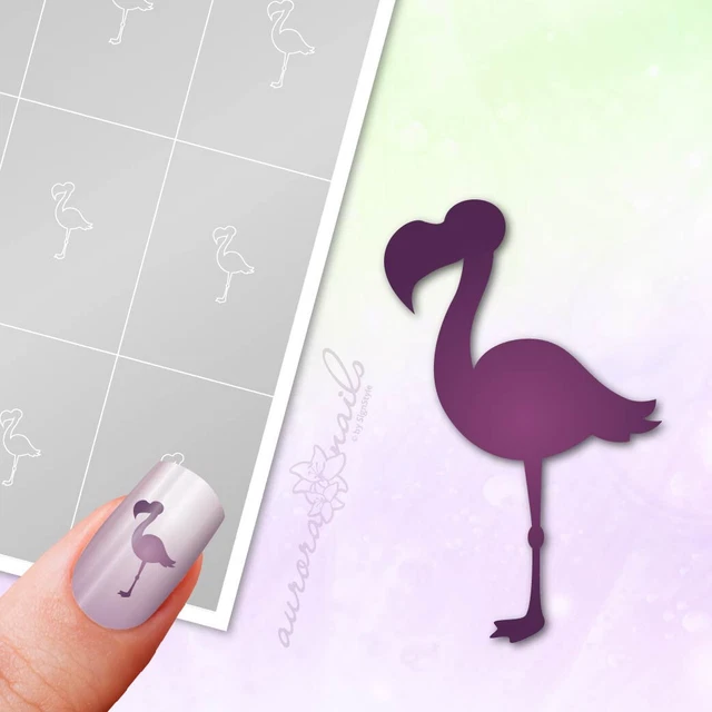 Plantillas para aerógrafo y arte de uñas - M369 - NAILART flamenco pájaro animal 40 ud.