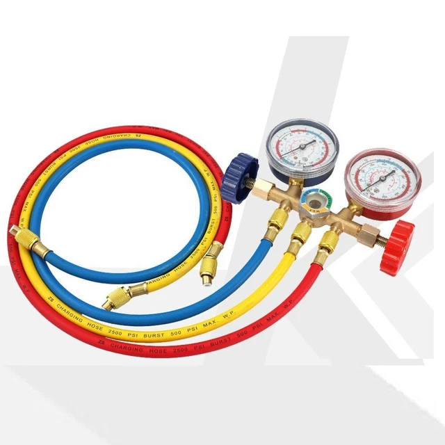 Refrigerant Manifold Gauge Set AC Brass Air Condition Systems Tools Hose Hook Refrigerant Manifold Gauge Set AC Brass Air Condition Systems Tools Hose Hook