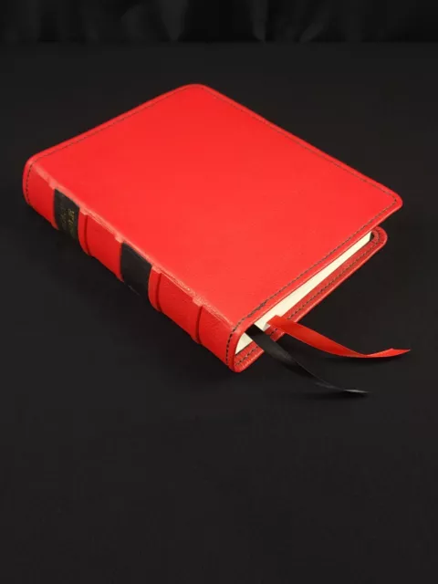 Premium Leather Bible - ESV Single Column Journaling Bible in Red Cowhide