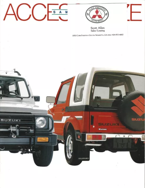 Suzuki 1986 Vintage ORIGINAL Samurai Accessory Catalog Sales Brochure