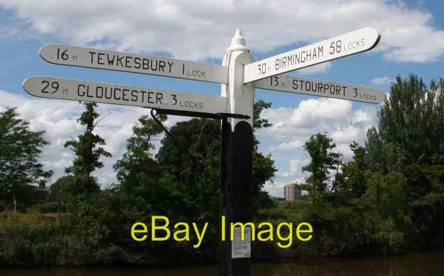 Photo 6x4 Diglis River Canal Signpost Worcester Located on the River Seve c2007