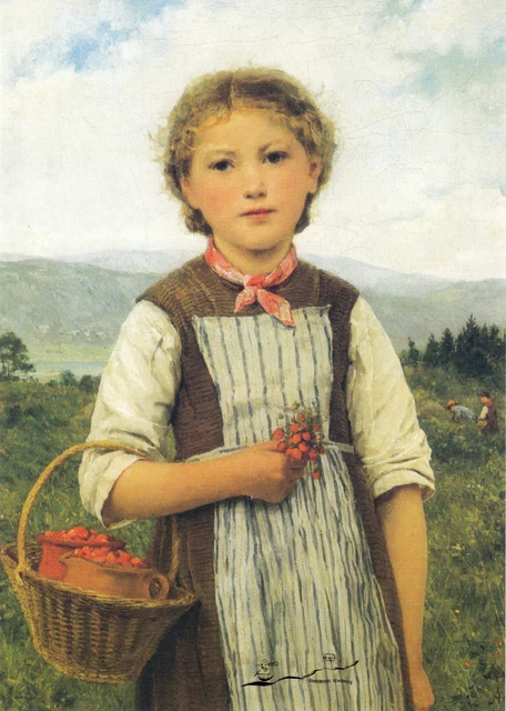 KUNSTKARTE: ALBERT ANKER - Erdbeer-Mareili EUR 1,45 - PicClick DE