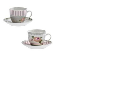 Panbado Set di Tazze Grandi Tazzine da Caffè Tazze da tè Servizi da Caffè Mugs in Porcellana Succo Latte Coffee Cup Set 6 Pezzi Colore Azzurro 370ml 