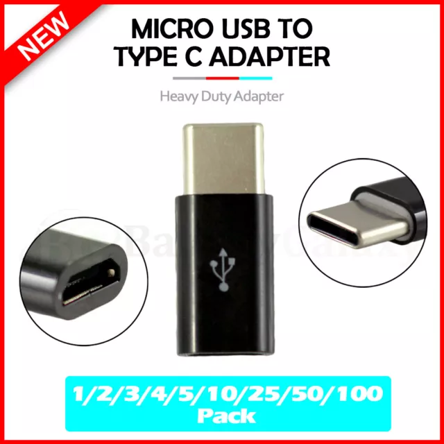Lot 1-100 Micro USB to Type-C Plug for Motorola Moto G Fast/Power/Stylus/5G Plus