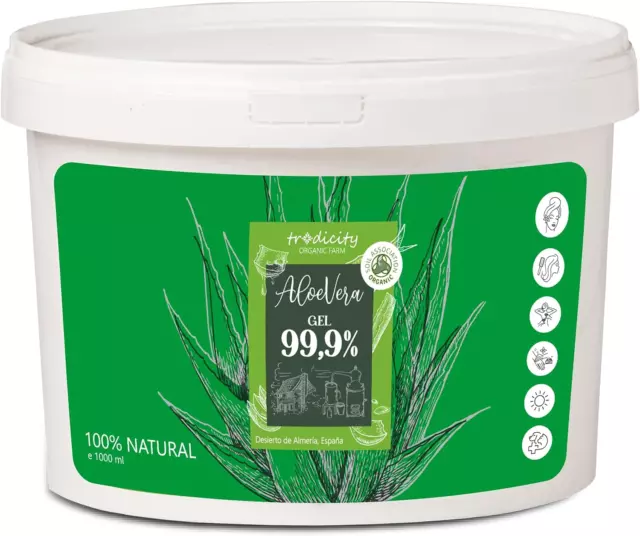 Gel D'Aloe Vera 100% Naturel Soins De La Peau Visage Et Corps Cheveux. Extra Hyd