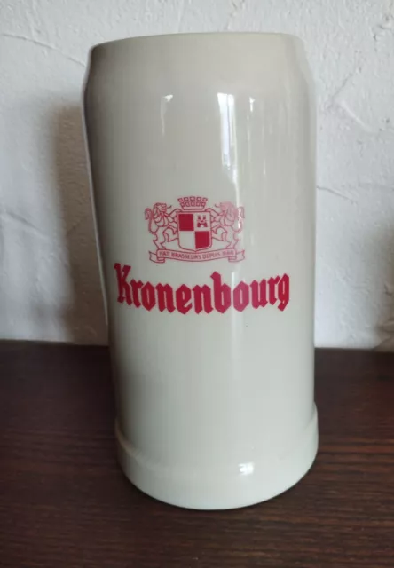 Chope en gres 1L bière  Kronenbourg